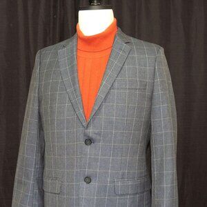 Banana Republic 40-R Gray Plaid TAILORED SLIM FIT Wool Blend Men's Blazer Mint